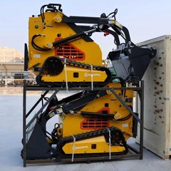 V380 Mini Skid Steer Loader 24HP 4-in-1 Bucket 3-Stage Pump Hydraulic System