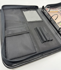 New Avery Powercase Black Leatherette Zippered 3-Ring Binder Organizer
