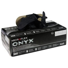 Microflex N644 ONYX Black Nitrile Examination Gloves, Box of 100, Size X-Large
