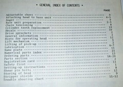 Fox 0802 Pick-Up Head Operators Owners Instruction & Parts Manual Book OEM 1/76