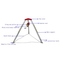 Confined Space Tripod Kit Emergency Rescue Aluminium Alloy 1200 Pounds 20 Meters