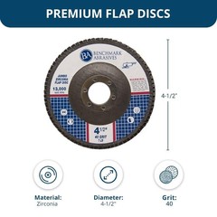 71878 4.5″ x 7/8″ Jumbo Zirconia Type 29 Flap Discs, 40 Grit, 10-Count