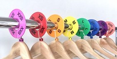 Round Clothing Rack Size Dividers Plastic Hangers Ring XXS-3XL (8 – 80 PC Sets)