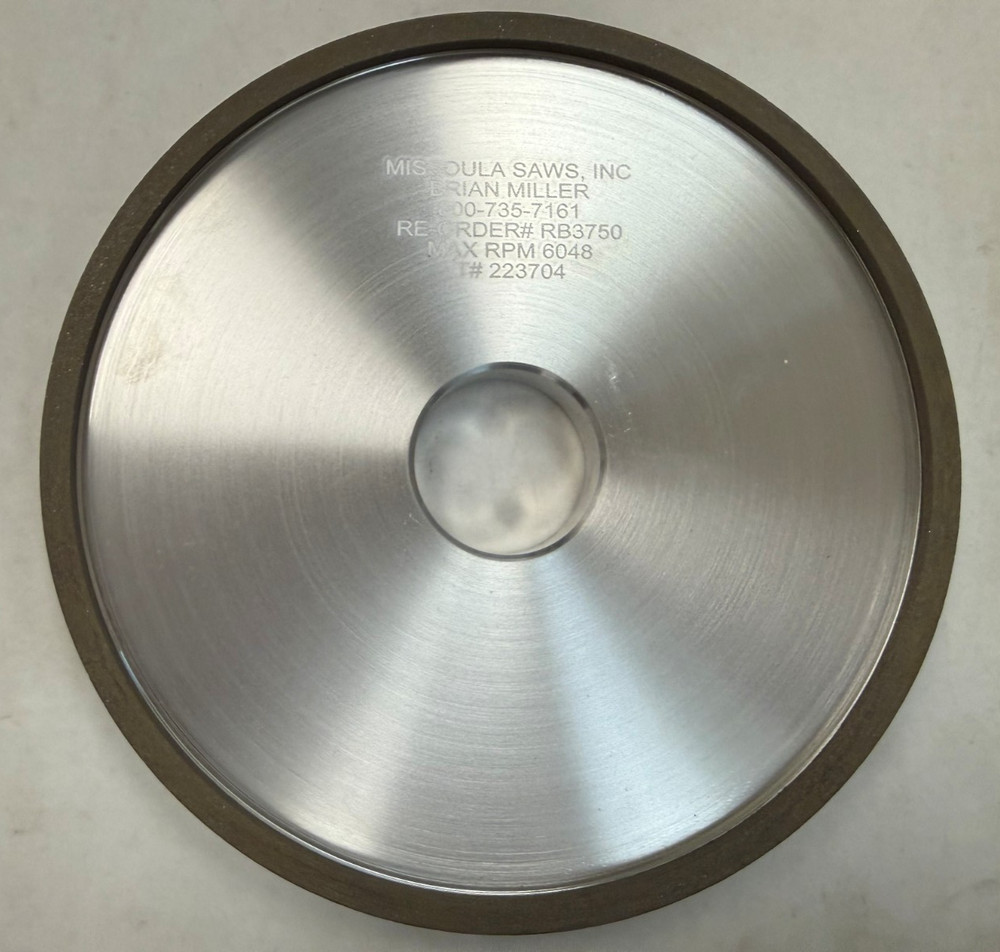 Missoula Saw 6 X 0.640 X 1.25 Grinding Wheel B120 C75 BA20 0.125 AI