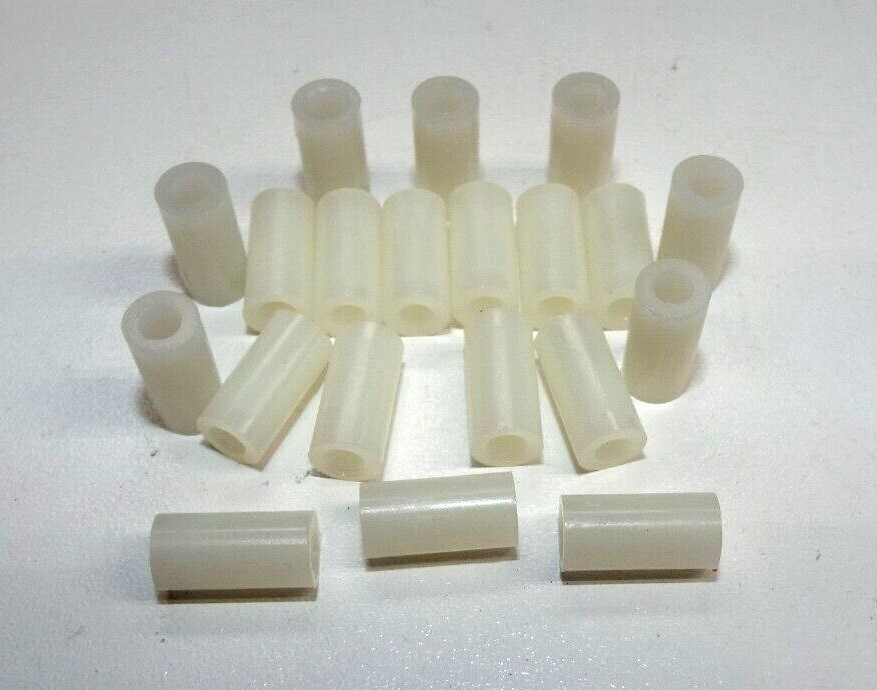 QTY20 #8 3/16 ID x 3/8 OD x 1/4 L ESSENTRA 13SP165 NYLON ROUND SPACER STANDOFF