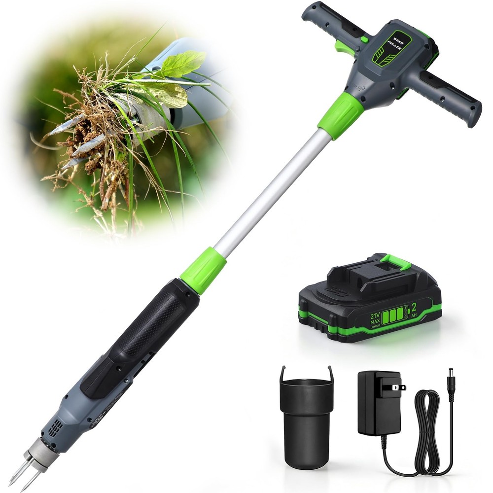 New Weed Puller Tool, 21V Powerful Garden Tools Electric Weeding Tool with 2.0Ah
