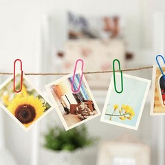 Paper Clips, 200 Medium 1.3 inch, Red, Green, Yellow, Blue, White, and Pink