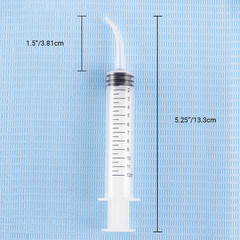 Dental Surgical 12CC Irrigation Syringe Curved Tip with Graduation up to 1000pcs