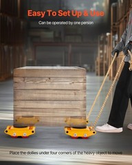 Heavy Duty 4PCS Machinery Skates Dollies, 17,637 Lb Capacity, 360° Rotation