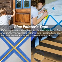 Versatile Blue Adhesive Tape – 4 Rolls, 0.94in x 22yd, Perfect for DIY Projects
