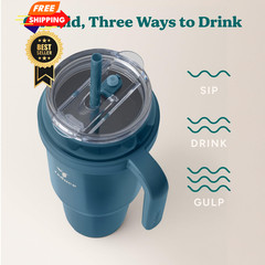 REDUCE 50 oz Stainless Steel Tumbler with Handle – 50 Ounces, Dark Web