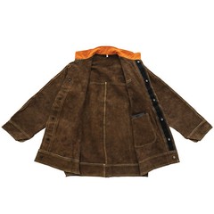 Leather Welding Jacket, Flame-Resistant Heavy Duty Welder Jacket