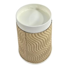 100 Pack 12oz Ripple Paper Coffee Cups w Lids and Brown Straws Tan Disposable