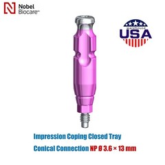 Nobel Biocare Titanium Impression Coping Close Tray NP/RP Ø3.6/5.0/6.0mm H9/13mm