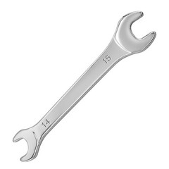 Litoexpe Thin Open End Wrench, Metric 14mm x 15mm, Slim x Silver