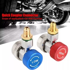2X Quick Coupler Adapter for Car A/C System HP & LP Connector 1/4″ Flare Fitting