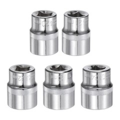 5pcs 6-Point Shallow Socket 1/2″ Drive 20mm 21mm 22mm 23mm 24mm Cr-V Metric