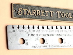 Rare Antique The L.S. Starrett Co. Hardened Steel Piano Center & Tuning Pin Gage