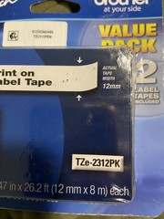 Brother Genuine P-Touch TZe-231 2 Pack Tape (TZE2312PK) Black On White New