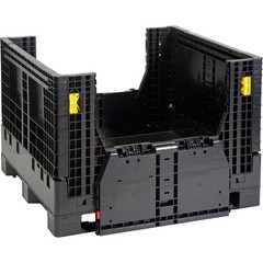 Plastic Folding Bulk Shipping Container 2000 lb. Capacity 48 x 44-1/2 x 34