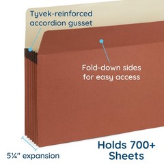 Blue Summit 10 Redwell Folders Letter Size, Brown Accordion File 5.25″, Red