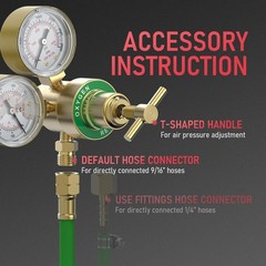 Oxygen Acetylene Gas Regulator Welding Cutting Torch Dual Gauge CGA540 CGA200
