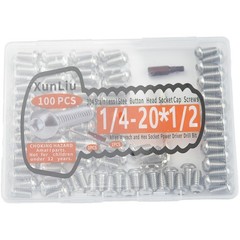 1/4-20X1/2 Button Head Socket Cap Screws, 304 Stainless 1/4-20X1/2, Silver