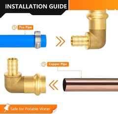 1/2″ PRESS X 1/2″ PEX Copper Press Fitting Elbow, 10-Pack