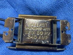 NOS 89G381 GENERAL ELECTRIC BALLAST 14-15-20-22 WATT 118V 60H .340 AMP MADE USA