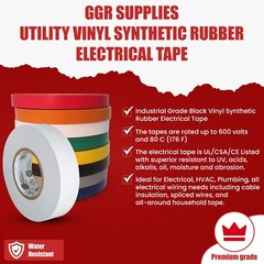 TapesSupply PVC Black Insulated Premium Grade Electrical Tape: 4 in x 66 ft.L