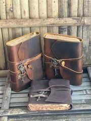 5×7 in Combo Of 3 Leather Key Journals Blank Deckle Vinatge best gift for Unisex