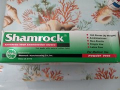 Shamrock Synthetic Vinyl Examination Gloves Powder Free Medium Pack 100ct