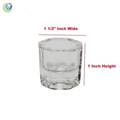 4 x GLASS DAPPEN DISH – CLEAR ACRYLIC LIQUID HOLDER CONTAINER DENTAL COSMETOLOGY