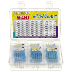 5W Metal Film Resistor Kit from 1 Ohm to 1M Ohm 25 Values 5 Watt 1% Resistors
