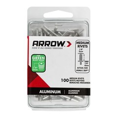 Arrow 1/8 in. D X 1/4 in. Aluminum Rivets Silver 100 pk RMA1/8IP