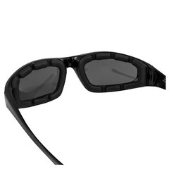 Birdz Eyewear Oriole Padded Motorcycle Glasses Black Frame Polarized Smoke Lens