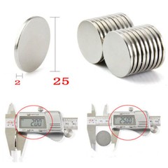 10 25 50 100pc 25mm x 2mm 1″x2/25″ N52 Strong Disc Rare Earth Neodymium Magnet