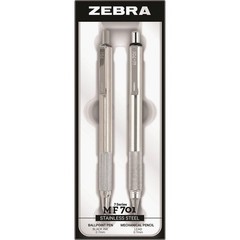 Zebra STEEL 7 Series M/F 701 Mechanical Pencil & Ballpoint Pen Set – 0.7 mm Pen