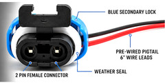 2X – Delphi Metri Type 2-Pin Blue Female Connector Pigtail Chevrolet GMC Buick