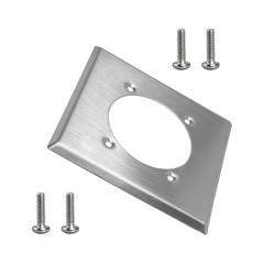 2 Gang Outlet Cover Wall Plate Single Hole+ 4 Screws for Hubbell HBL9450A 14-50R