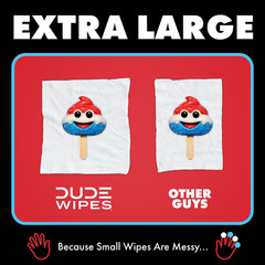 DUDE Wipes XL Flushable Wipes, POOPsicle Scent, 384 Count– Extra-Large Flushable