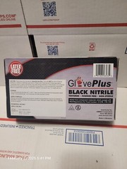 Glove Plus M Medium Black Nitrile Latex Free Gloves, Black, 100 Pk.