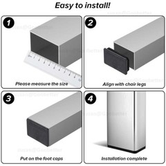 Rectangular Plastic End Caps For Tubing Blanking Plugs Inserts Furniture Feet