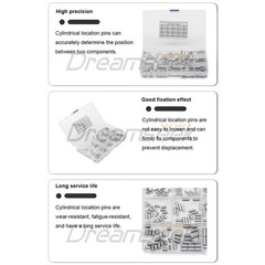 300pcs Cylindrical Pin Locating Dowel Pins Solid M2 M3 M4 Kit Stainless Steel