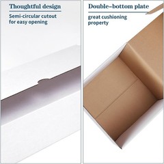 12x8x6 White Shipping Boxes Set of 15, Corrugated Cardboard Mailer Boxes for …