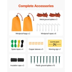 VEVOR Electric Netting Fence Kit Sheep Fencing 42″H x 164’L with Posts Spikes