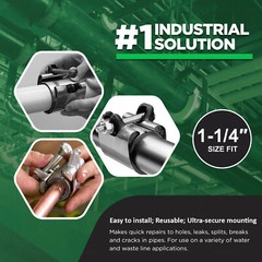 1-1/4 in. x 3 in. Long 1-Bolt IPS Pipe Repair Clamp, Stainless Steel