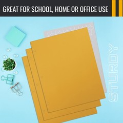 Better Office Products Two Pocket Portfolio Folders, Letter Size, Dark Yellow