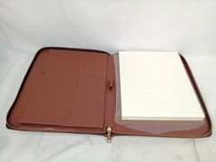 Gallaway Leather Zippered Padfolio A4 Dark Brown