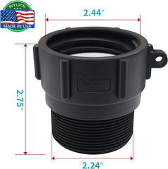 275 330 Gallon IBC Tote Adapter 2″ Female Buttress Coarse Thread X 2″ Male NPT P